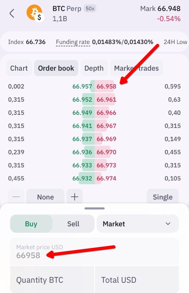 kraken mobile market price correct